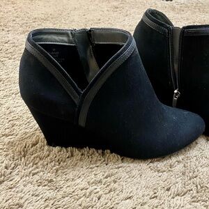 Xappeal Black Suede Ankle Booties